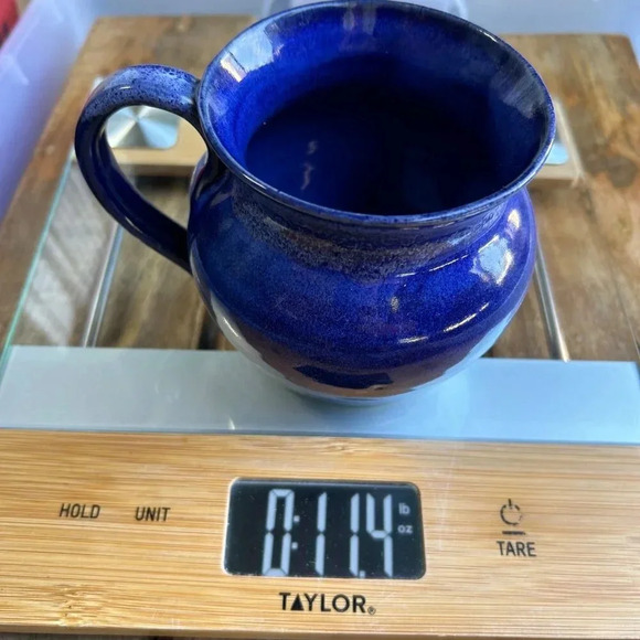 LATHAM'S POTTERY Seagrove NC Cobalt Blue Glazed 4" Mug Signed BRUCE LATHAM '99 - Picture 13 of 13